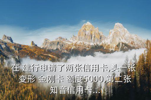 在 建行申請(qǐng)了兩張信用卡,頭一張 變形 金剛卡 額度5000,第二張知音信用卡...