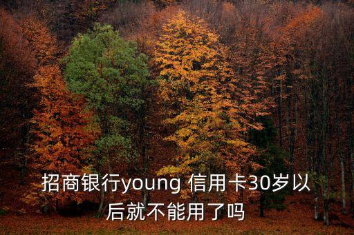 招商銀行young 信用卡30歲以后就不能用了嗎
