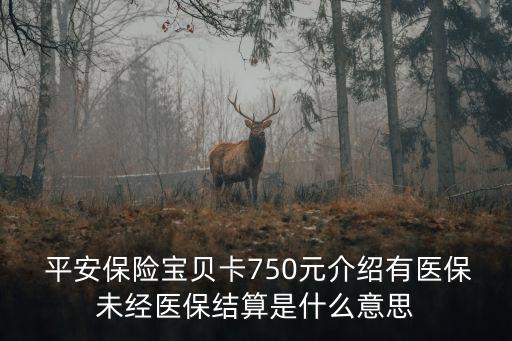  平安保險寶貝卡750元介紹有醫(yī)保未經(jīng)醫(yī)保結(jié)算是什么意思