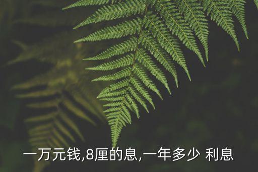 一萬元錢,8厘的息,一年多少 利息