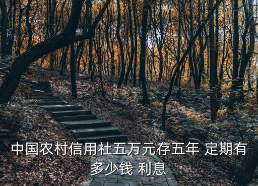 中國農村信用社五萬元存五年 定期有多少錢 利息