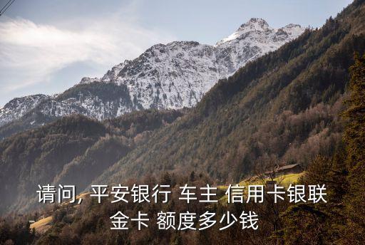 請(qǐng)問(wèn), 平安銀行 車主 信用卡銀聯(lián) 金卡 額度多少錢