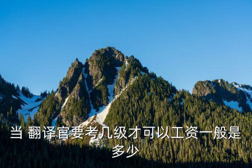翻譯官月薪大概多少,英語口譯翻譯官的月薪