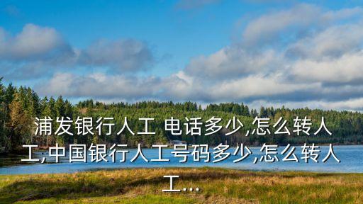  浦發(fā)銀行人工 電話多少,怎么轉(zhuǎn)人工,中國銀行人工號碼多少,怎么轉(zhuǎn)人工...