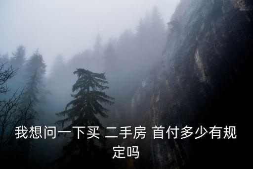 我想問一下買 二手房 首付多少有規(guī)定嗎