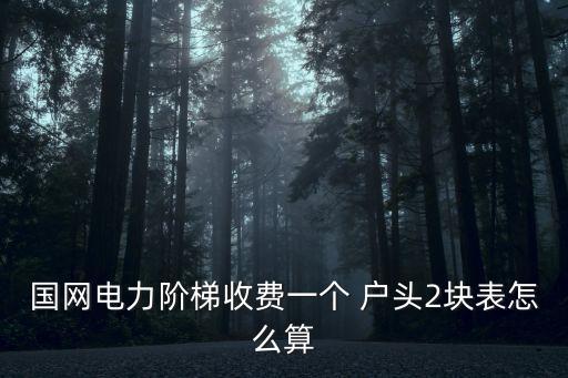 國網(wǎng)電力階梯收費一個 戶頭2塊表怎么算