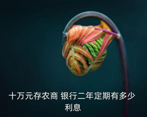 十萬元存農(nóng)商 銀行二年定期有多少 利息