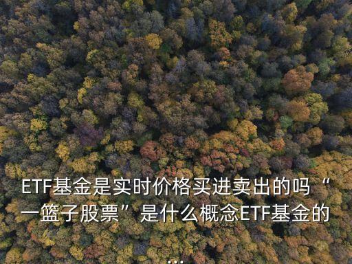 ETF基金是實時價格買進賣出的嗎“一籃子股票”是什么概念ETF基金的...