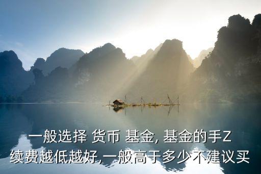 一般選擇 貨幣 基金, 基金的手Z續(xù)費越低越好,一般高于多少不建議買