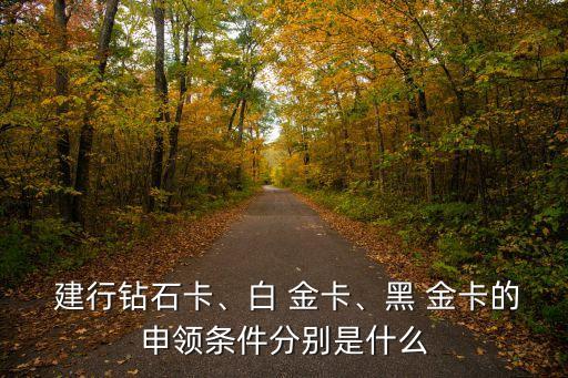  建行鉆石卡、白 金卡、黑 金卡的申領(lǐng)條件分別是什么