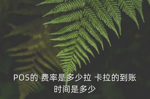 POS的 費(fèi)率是多少拉 卡拉的到賬時(shí)間是多少