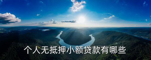 個人無抵押小額貸款有哪些