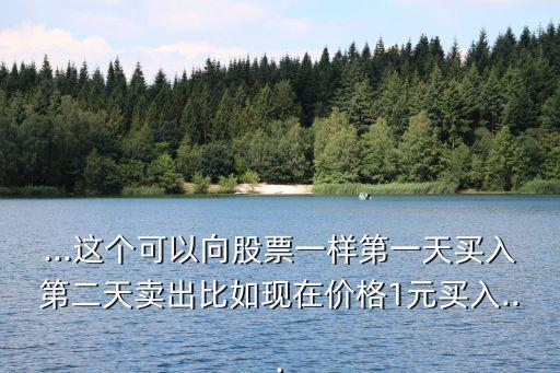 ...這個(gè)可以向股票一樣第一天買入第二天賣出比如現(xiàn)在價(jià)格1元買入...