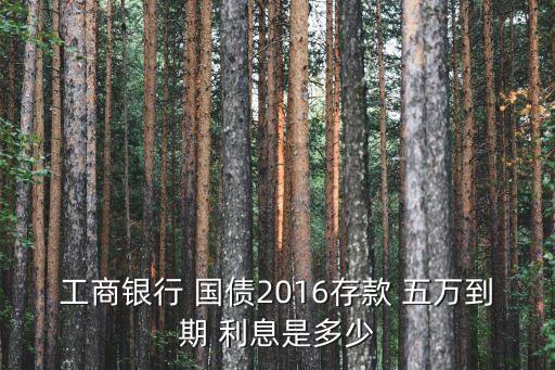 工商銀行 國債2016存款 五萬到期 利息是多少