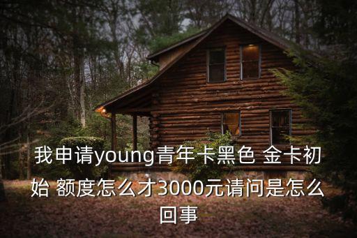 我申請young青年卡黑色 金卡初始 額度怎么才3000元請問是怎么回事