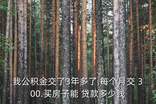 我公積金交了3年多了,每個(gè)月交 300.買房子能 貸款多少錢