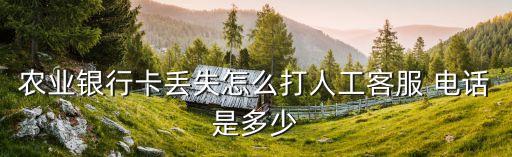 農(nóng)業(yè)銀行卡丟失怎么打人工客服 電話是多少