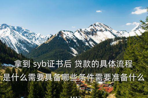 syb創(chuàng)業(yè)貸款可以貸多少,有人拿到syb創(chuàng)業(yè)貸款嗎
