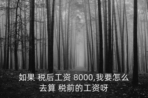 如果 稅后工資 8000,我要怎么去算 稅前的工資呀
