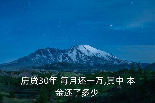  房貸30年 每月還一萬,其中 本金還了多少