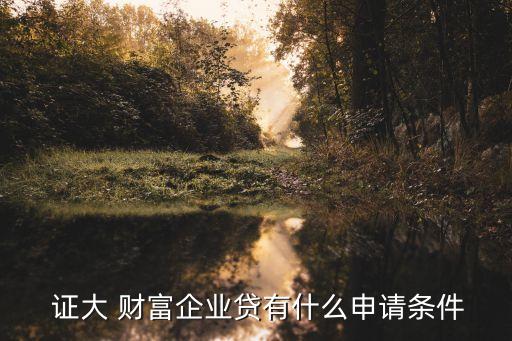  證大 財富企業(yè)貸有什么申請條件