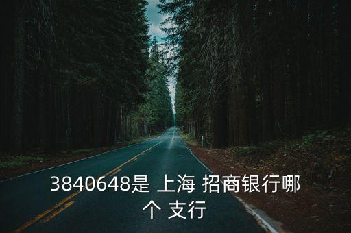 3840648是 上海 招商銀行哪個(gè) 支行