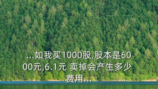 ...如我買(mǎi)1000股,股本是6000元,6.1元 賣(mài)掉會(huì)產(chǎn)生多少 費(fèi)用...