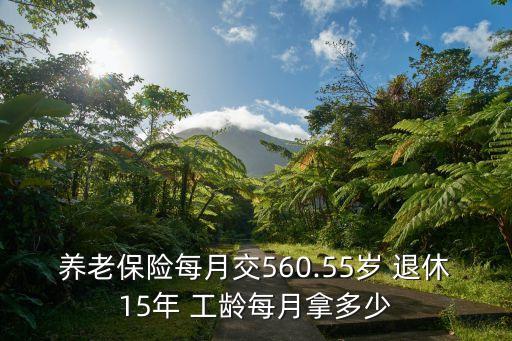 養(yǎng)老保險(xiǎn)每月交560.55歲 退休15年 工齡每月拿多少