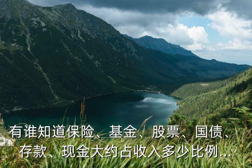 有誰知道保險、基金、股票、國債、 存款、現(xiàn)金大約占收入多少比例...