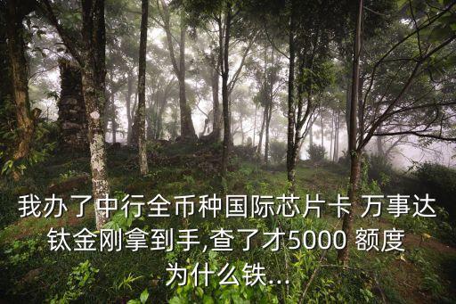 我辦了中行全幣種國際芯片卡 萬事達鈦金剛拿到手,查了才5000 額度為什么鐵...