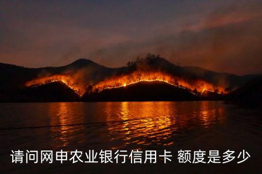 請問網(wǎng)申農(nóng)業(yè)銀行信用卡 額度是多少