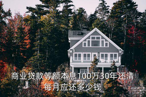 100萬按揭30年月供多少,名下有20萬貸款可以按揭房嗎