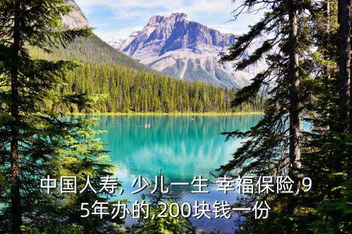 中國(guó)人壽, 少兒一生 幸福保險(xiǎn),95年辦的,200塊錢(qián)一份