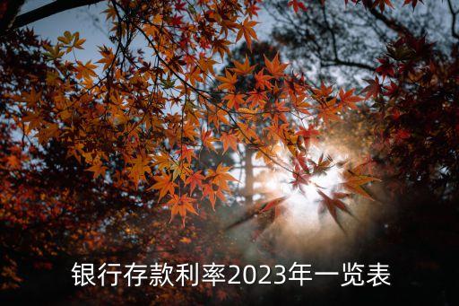  銀行存款利率2023年一覽表