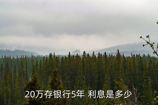20萬存銀行5年 利息是多少