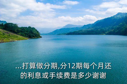 ...打算做分期,分12期每個月還的利息或手續(xù)費是多少謝謝