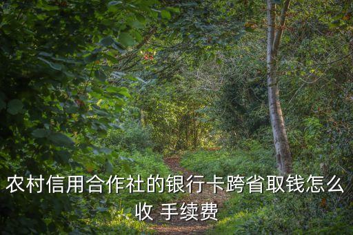 農(nóng)村信用合作社的銀行卡跨省取錢怎么收 手續(xù)費(fèi)