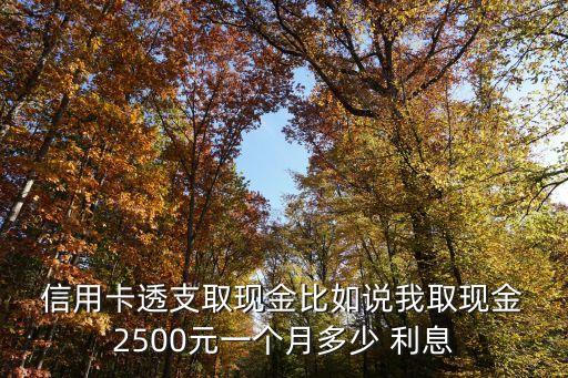  信用卡透支取現(xiàn)金比如說我取現(xiàn)金 2500元一個月多少 利息