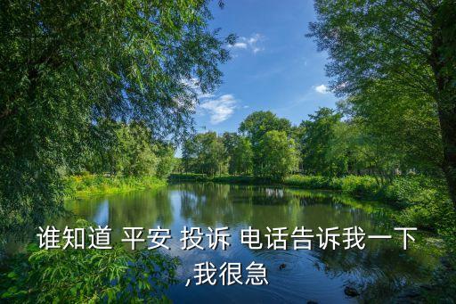 誰(shuí)知道 平安 投訴 電話告訴我一下,我很急