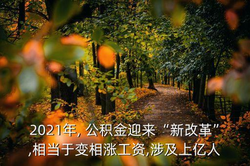 2021年, 公積金迎來“新改革”,相當(dāng)于變相漲工資,涉及上億人