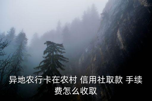 信用社跨省存款手續(xù)費是多少錢