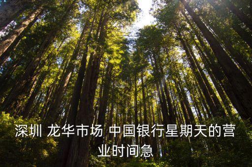 深圳 龍華市場(chǎng) 中國(guó)銀行星期天的營(yíng)業(yè)時(shí)間急