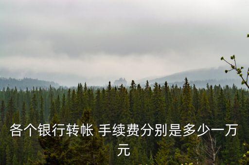 各個銀行轉(zhuǎn)帳 手續(xù)費分別是多少一萬元