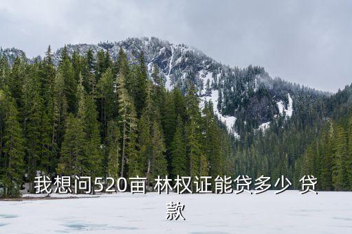 我想問520畝 林權(quán)證能貸多少 貸款