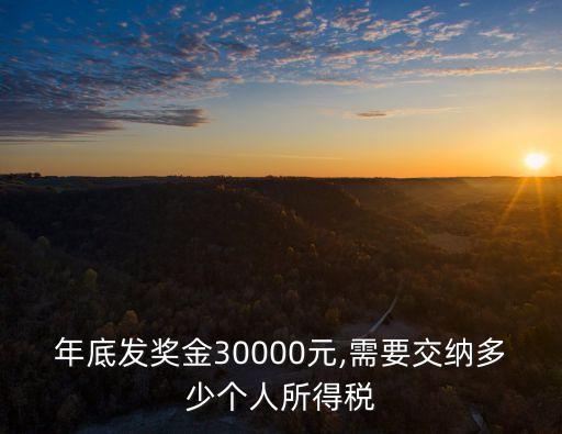年底發(fā)獎金30000元,需要交納多少個(gè)人所得稅
