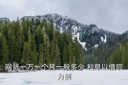 網(wǎng)貸一萬一個月一般多少 利息以借唄為例