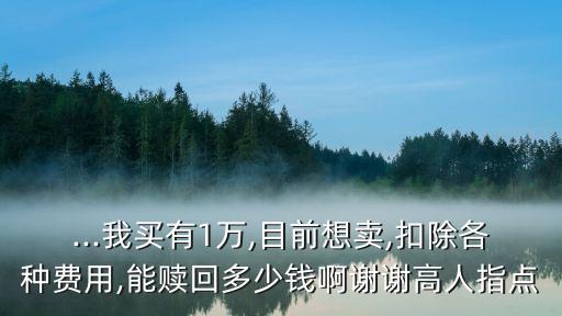 一萬基金賣掉能剩多少錢