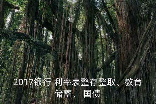 2017銀行 利率表整存整取、教育儲(chǔ)蓄、 國(guó)債