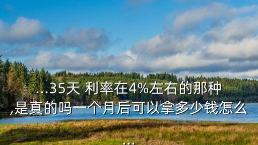...35天 利率在4%左右的那種,是真的嗎一個(gè)月后可以拿多少錢怎么...