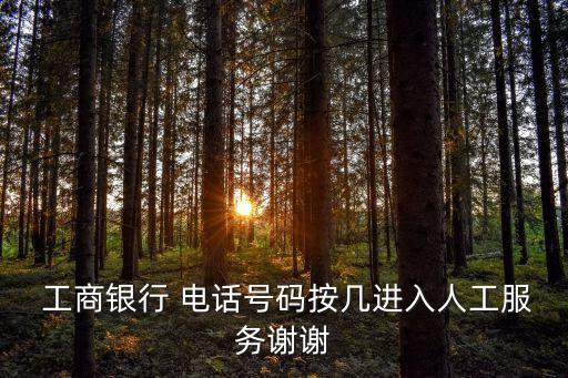  工商銀行 電話號(hào)碼按幾進(jìn)入人工服務(wù)謝謝